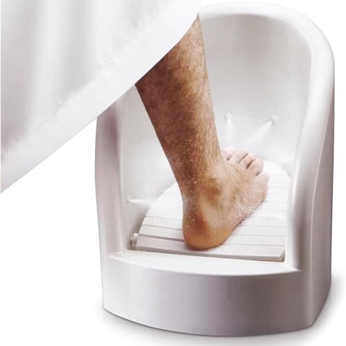 Baño de pedicura con tubos de entrada/salida y válvulas angulares, función de pulverización de presión para mejorar la circulación sanguínea, resistencia a altas temperaturas de hasta 90 °C, ideal