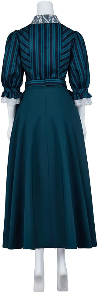 MyheroCos The Haunted Mansion Cosplay Costume Women's Maid Dress with Apron Halloween Ghost Costume