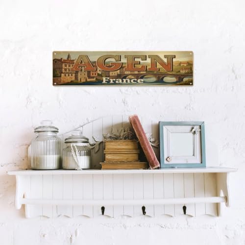 Plaque en métal vintage voyage France Agen – vue 7