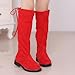 TXGMNA Girls Knee High Boots Winter Flocked Back Lace-Up Boots Side Zipper Fashion Little Kid/Big Kid Boots