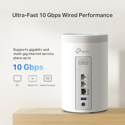 undefined TP-Link Deco BE67 Tri-Band WiFi 7 BE14000 Whole Home Mesh System | 8-Stream 14Gbps | 1×10G+1×2.5G Multi-gig Wired Backhaul | Up to 8100 Sq.ft | VPN, HomeShield, MLO, 320 MHz, AI-Roaming (3-Pack) の商品画像 2