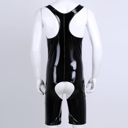 Jumpsuit combinaison homme en simili cuir : révélez votre sensualité avec ce leotard de nuit