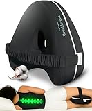 Cruchlorent Black Heart - Cuscino Per Gambe e Ginocchia Per Dormire Sul Fianco - 100% Puro Cotone - Ortopedico - Supporto Fino a 95 Kg - Combatte i Dolori Lombari, alle Anche e Ginocchia.