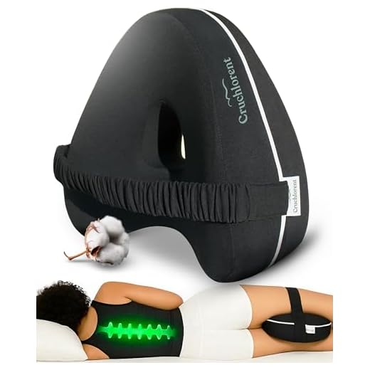 Cruchlorent Black Heart - Cuscino Per Gambe e Ginocchia Per Dormire Sul Fianco - 100% Puro Cotone - Ortopedico - Supporto Fino a 95 Kg - Combatte i Dolori Lombari, alle Anche e Ginocchia.