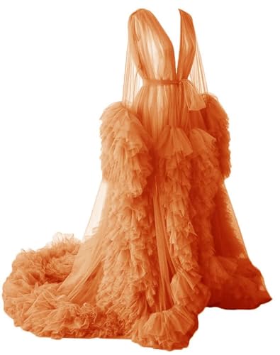 Tianzhihe Maternity Robe for Photoshoot Long Tulle Maternity Gown Lingerie