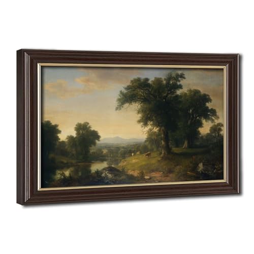 Tableau pastoral Hudson Valley pour un salon chaleureux et zen