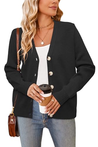 Newshows Womens Fall Fashion 2024 Wool Blended Cardigan Sweater Button Down Long Sleeve Knit Outerwear Coats