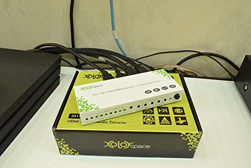 Xolorspace 23031A 4K 60Hz Hdr 3X1 Hdmi Switch Arc With Audio Extractor Spdif And Stereo Audio/Arc Supports 4K 60Hz 4:4:4 8Bit, Perfect Compatible With Ps 4 Pro, Xbox One S, Roku 4, Chromecast Ultra #TOP4