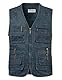 KTWOLEN Herren Outdoor Weste mit Multi-Taschened Anglerweste Jagd- und Angler Camping Wandern Weste Freizeit Ärmellos Jacke, Blau, XL