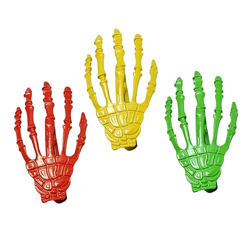 Mikinona 3pièces Pince à Cheveux Main De Squelette Halloween Barrette Gothique Accessoire De Mode Pour Fête Et