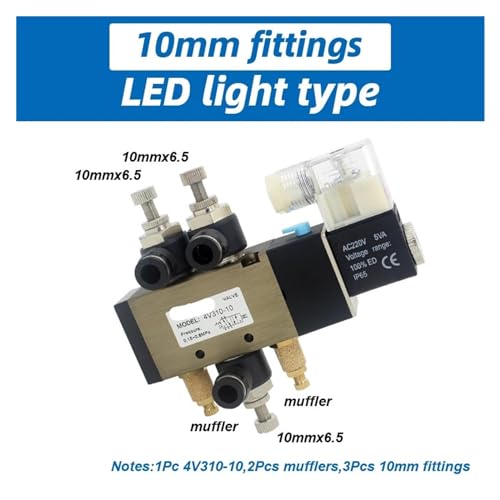 Électrovanne 4V310-10 DC24V avec silencieux pour air comprimé