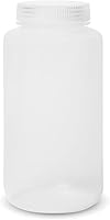 United Scientific Unistore 32oz Polypropylene Wide Mouth Reagent Bottle with Leakproof Cap - Autoclavable Lab Storage (1000ml)