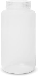 United Scientific Unistore 32oz Polypropylene Wide Mouth Reagent Bottle with Leakproof Cap - Autoclavable Lab Storage (1000ml)