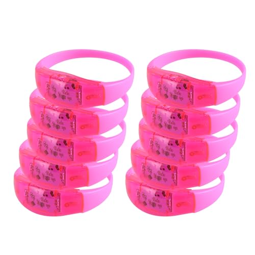 Bracelets lumineux à LED en silicone lot de 10 pour animation de fête nocturne colorée