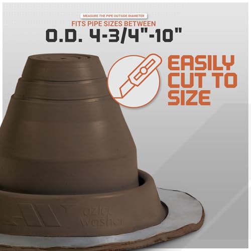 Image of Fasteners Plus #1 Round EPDM Metal Roof Pipe Flashing Boot (Fits 1 /4 inch - 2-1 /2 inch Pipe OD), Brown
