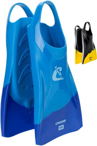 Cressi Pura Fins Aletas Cortas de Silicona para Natación y Snorkel, Unisex-Adult, Azul/Azul Claro, 43/45