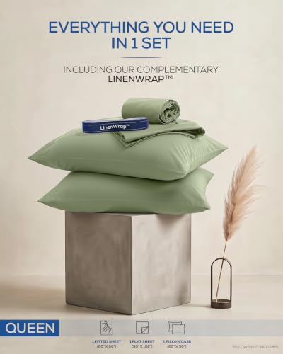 Image of Utopia Bedding Queen Sheet Set 4 Piece Soft Sheets - Sage