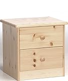 mit zwei Schubladen Erst-Holz® 90.20-K02 Ela Nachttisch Nachtschränkchen Kiefer massiv 2 Schubläden
