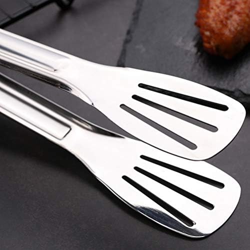 nuoshen 4 Pieces Cooking Tongs,Stainless Steel Multipurpose Kitchen Tongs Heat Resistant BarbecueTongs for Serving, Buffet, Salad, Ice