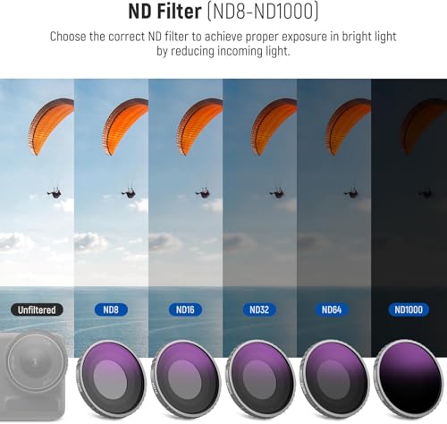 Image of NEEWER CPL & ND Filter Compatible with DJI Osmo Action 4 /Action 5 Pro (6 Pack), Screw On CPL+ND8+ND16+ND32+ND64+ND1000 Filter Kit Action Camera Accessories Multicoated HD Optical Glass, FL-A13