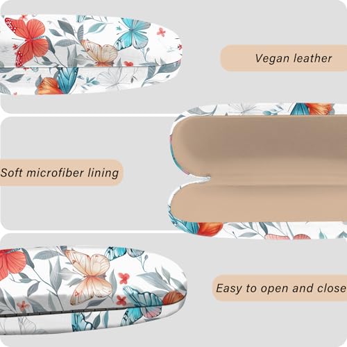 Image of Eyeglasses Case Hard Shell Protective Case for Glasses Eyeglass Box with Cleaning Cloth for Girls Women Cute Aesthetic