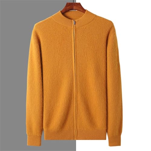 Men's Pure Cashmere Sweaters Stand Collar Thickened Cardigan Warm Casual Knitted Large Size Zipper Tops2
