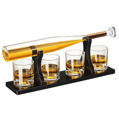 Baseball Gifts for Men, Baseball Bat Whiskey & Wine Decanter 4 Glasses, Spirits Set - Baseball Coach Gifts, Baseballs Lovers Coaches, Dad, Boyfriend, Brother, Friend Gift - Birthday Liquor Tequila by The Wine Savant - Used condition - US$63.11