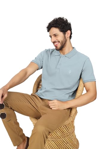 Image of Men's Regular Fit Polo Collar Half Sleeve T-Shirt Cotton Blend Polo T-Shirt Comfortable Lightweight Plain T-Shirt