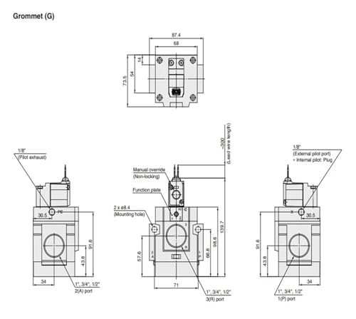Électrovanne 3 voies VG342-4DZ-06A à commutation rapide pour optimiser le débit d'air
