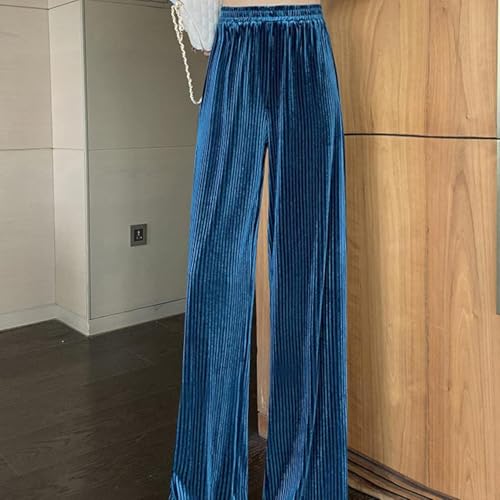 Wide Leg Pants Bright Silk Spring and Autumn Women's High Waist Loose3
