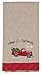 Home for Christmas Embroidered Tea Towel Farm Truck with Tree Snowflakes, Set of 2