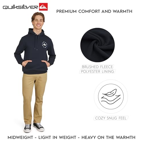 Image of Quiksilver Men's Regular Fit Super Soft Fleece Midweight Pullover Hooded Sweatshirt