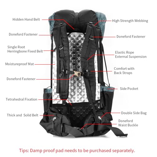 Sac à dos de randonnée 56l léger 3F UL GEAR camping - 3