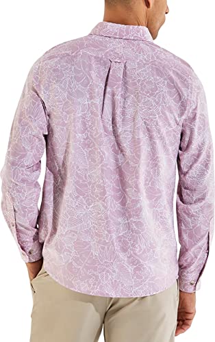 Coolibar Upf 50+ Men's Aricia Sun Shirt - Sun Protective (Small- Sunset Mauve Oasis) #TOP1