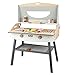 KIDS TOYLAND Wooden Pretend Barbecue Grill Play Set, Play Kitchen Set Cooking Gift for Girls and Boys - Best for 3 4 5 Year Old Kids