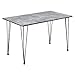 Table de Salle à Manger Cuisine Salon pour 4 Personnes Plateau MDF Pieds Acier Épingle à Cheveux 120 x 70 x 75 cm Effet Béton et Noir
