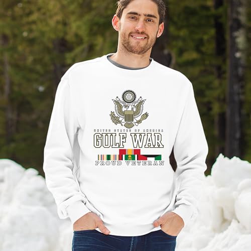 Tee Hunt Gulf War Proud Veteran Sweatshirt American Vet Army Desert Storm Operation Valor DD 214 Soldier Patriotic Crewneck4