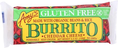 Amy's Frozen Meals, Cheddar Cheese Burrito with Beans and Rice, Gluten Free, 5.5 oz