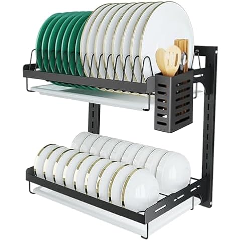 USHARP 2-Tier Wall Mounted Dish Rack Cover