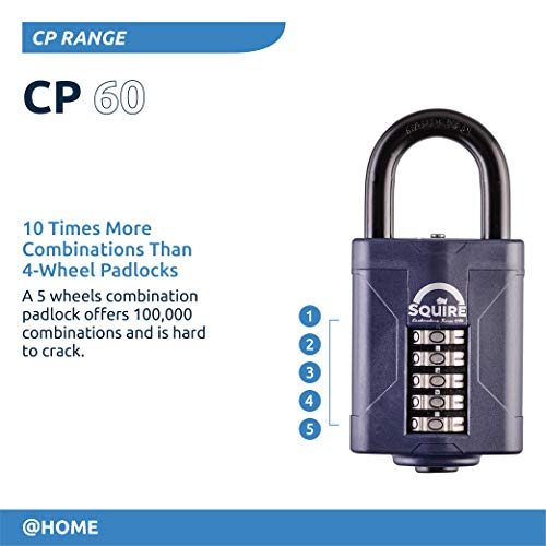 Anse en acier la plus résistante du cadenas Squire CP60 60 mm