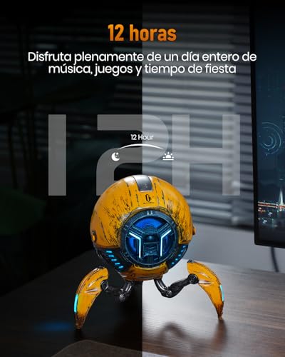 Miniatura 8 de Gravastar Altavoz Bluetooth Mars Pro Edition Amarillo Esmerilado Diseño Inalámbrico Altavoces Con Bluetooth 5.0, Aumento De Graves, Soporte Inalámbrico Bluetooth Envolvente Estéreo Altavoz