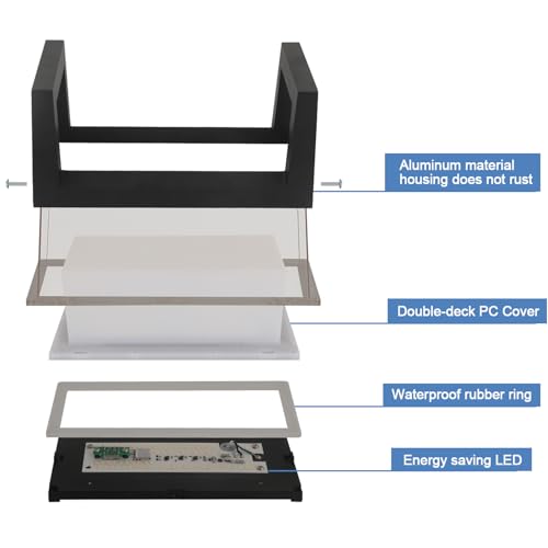 Applique rectangle aluminium de prestige pour éclairage extérieur moderne