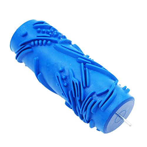 12,7 cm em relevo padrão de flores pintura rolo arte decorativa pincel rolo ferramenta DIY azul - #23, conforme descrito