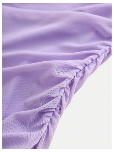 Verdusa Girl's Criss Cross Backless Cami Dress Sleeveless Ruched Mesh Bodycon Short Dresses4