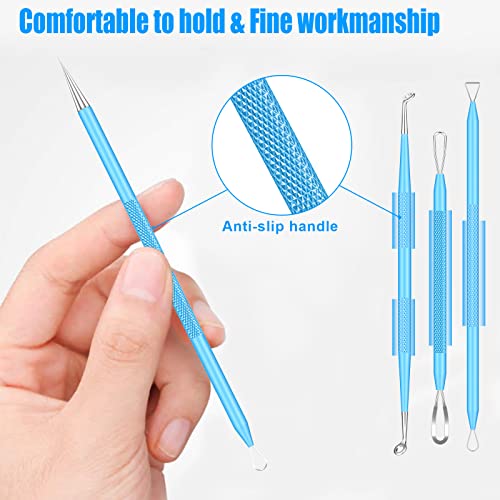 Blackhead Tool Kit, Blackhead Remover Comedone Acne Extractor Tools, Skin Care Tool, Professional Sharp Stainless Skin Blemish Removal Pimple Tools with Metal Case - Thumbnail 2