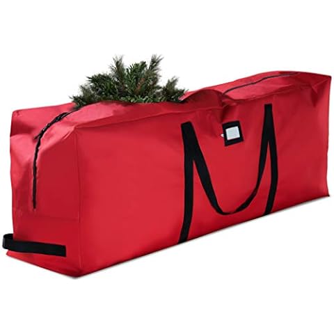Premium Jumbo Christmas Tree Storage Bag - Fits Up to 7.5 FT. Tall Artificial Christmas Trees, Durable Handles, Sleek Dual Zipper & Card Slot- Xmas Bag Made of Tear Proof 600D Oxford - 5 Year Warranty Cover