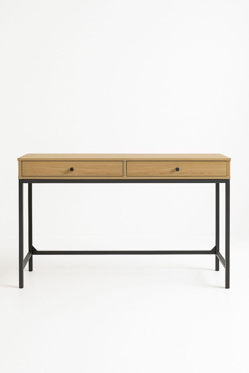 Regalos Miguel - Escritorio Industrial Minimalista - Studim - 110 cm x 48 cm x 76 cm - 2 Cajones - Ergonómico - Estudio, Trabajo, Creación