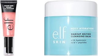 e.l.f. Power Grip Primer + 4% Niacinamide, Gel-Based & Hydrating Face Primer, 0.811 Fl Oz, Pink & SKIN Holy Hydration! Makeup Melting Cleansing Balm