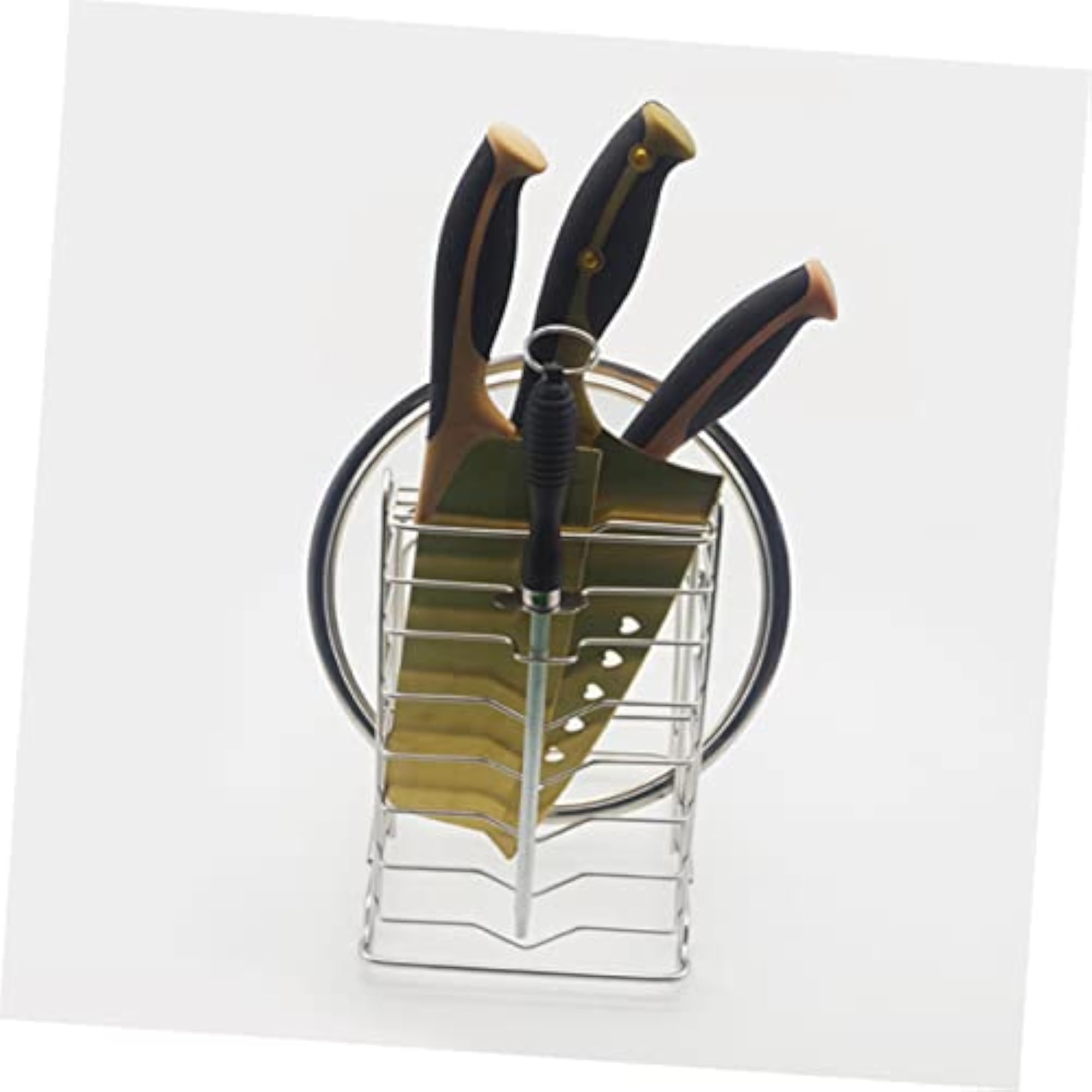 Stainless Steel Cutting Board Rack 3 in 1 Organizer