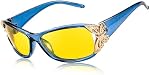 FEISEDY Verres de vision nocturne polarisés pour les femmes Lentille jaune Anti Glare Sécurité Conduite UV Protection B0103